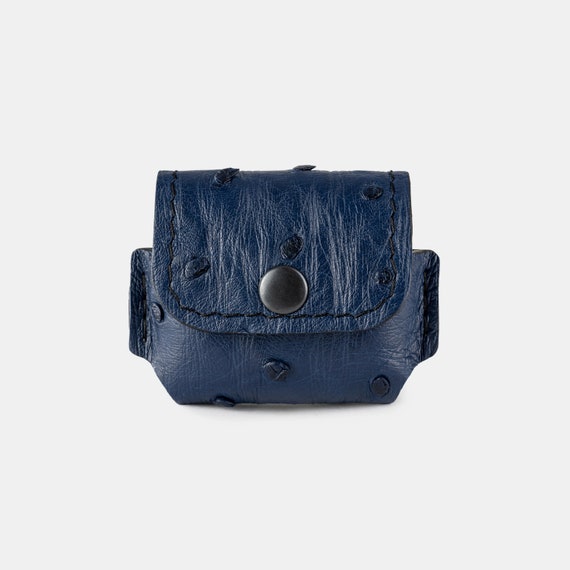 Minimalist Personalize Leather Headphone Case,ostrich Skin Case