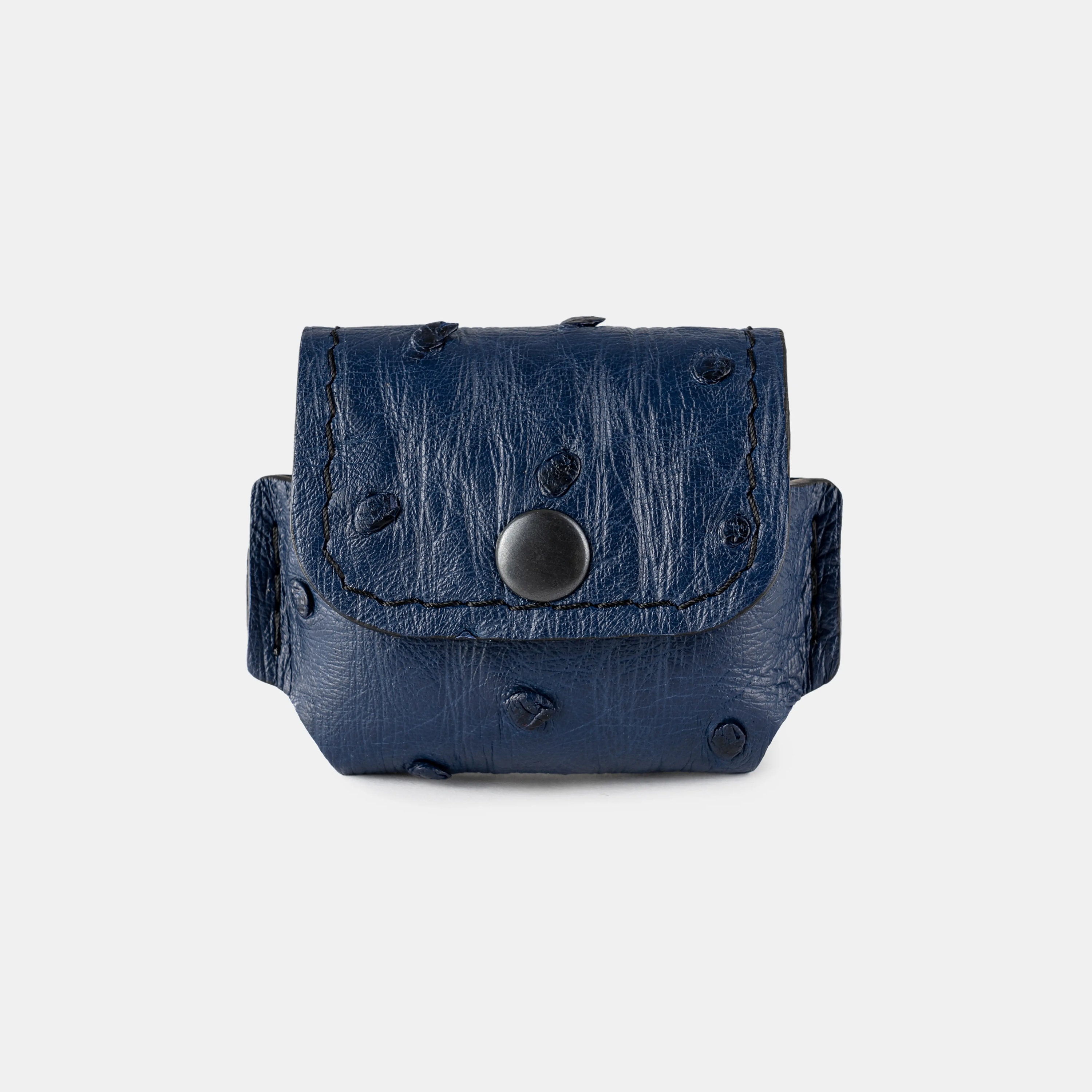 Minimalist Personalize Leather Headphone Case,ostrich Skin Case