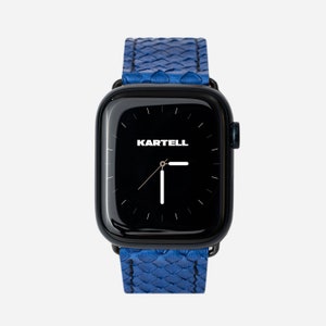 Apple Watch 7 Blue Python Leather Band Python Leather AW Strap Apple Watch 6 Band Red Python Leather Watch Band Leather Strap