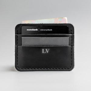 Gray Saffiano Cardholder, Gray Leather, Stamped Leather, Genuine Leather Wallet