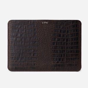 Custodia in pelle per laptop, custodia personalizzata per MacBook Air, custodia in pelle per MacBook, iniziali in rilievo, custodia in pelle per MacBook, regalo per fidanzato