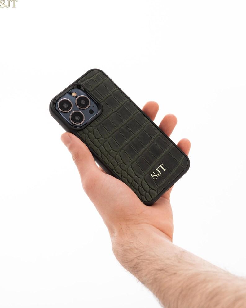Black Crocodile Embossed Leather Case for iPhone 12 Pro Max