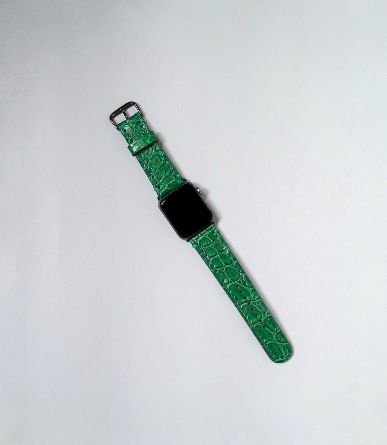 Premium Alligator Leather Band for Apple Watch - Deep Green Color Green Crocodile Leather Watch Strap - Etsy main image 4
