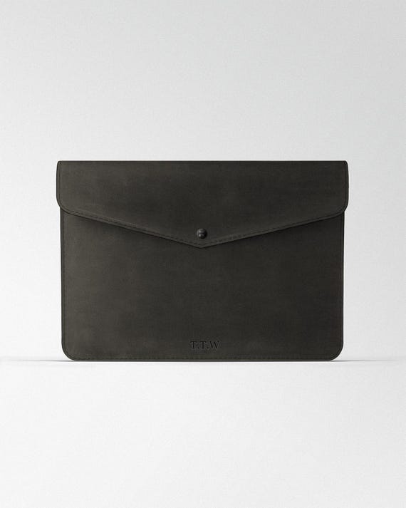 Dark Brown Crazy Horse Laptop Case, Leather MacBook Pro 15 Case