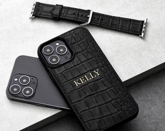 Funda de teléfono con relieve de cocodrilo, funda para iPhone 14 Pro Max, accesorios de lujo para teléfonos, cuero de imitación, ideas de regalo para el Día del Padre