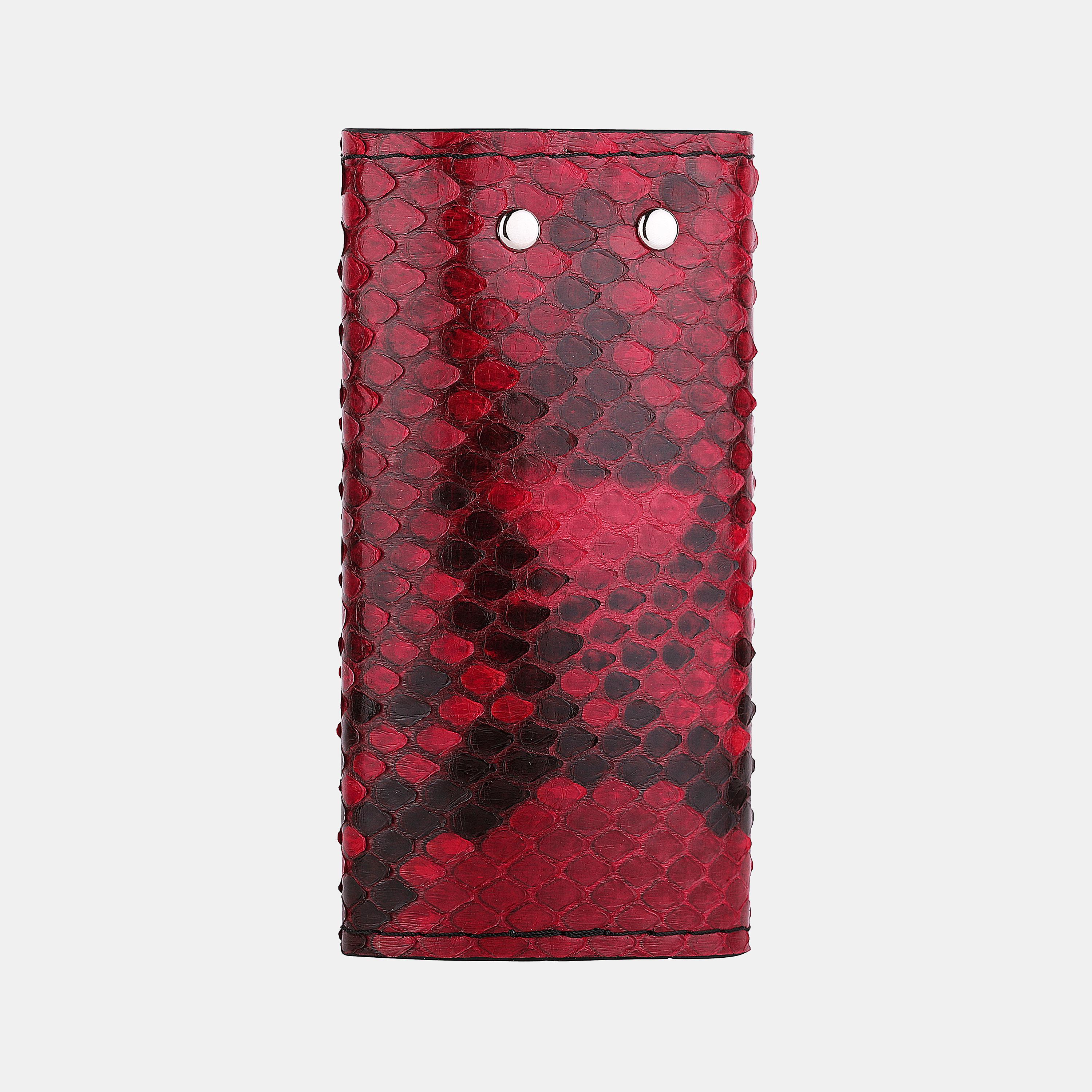 Custodia Universale Per Chiavi Auto In Vera Pelle Con Finestra Trasparente E Cerniera - Protezione Anti Graffio, Colore Rosso - 4