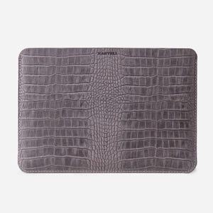 Dark green leather MacBook air case, crocodile embossed laptop sleeve, MacBook pro 12 13 14 15 16 case, personalized computer case image 9