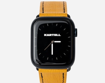 Apple Watch 7 Orange Ostrich Without Follicles Leather Band Ostrich Without Follicles Leather AW Strap Apple Watch 6 Band Leather Strap