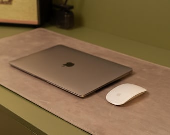 Custom leather desk mat, large keyboard mat, desktop table protector, home office decor