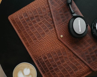 Personalized Leather MacBook Sleeve, MacBook Air/Pro Case