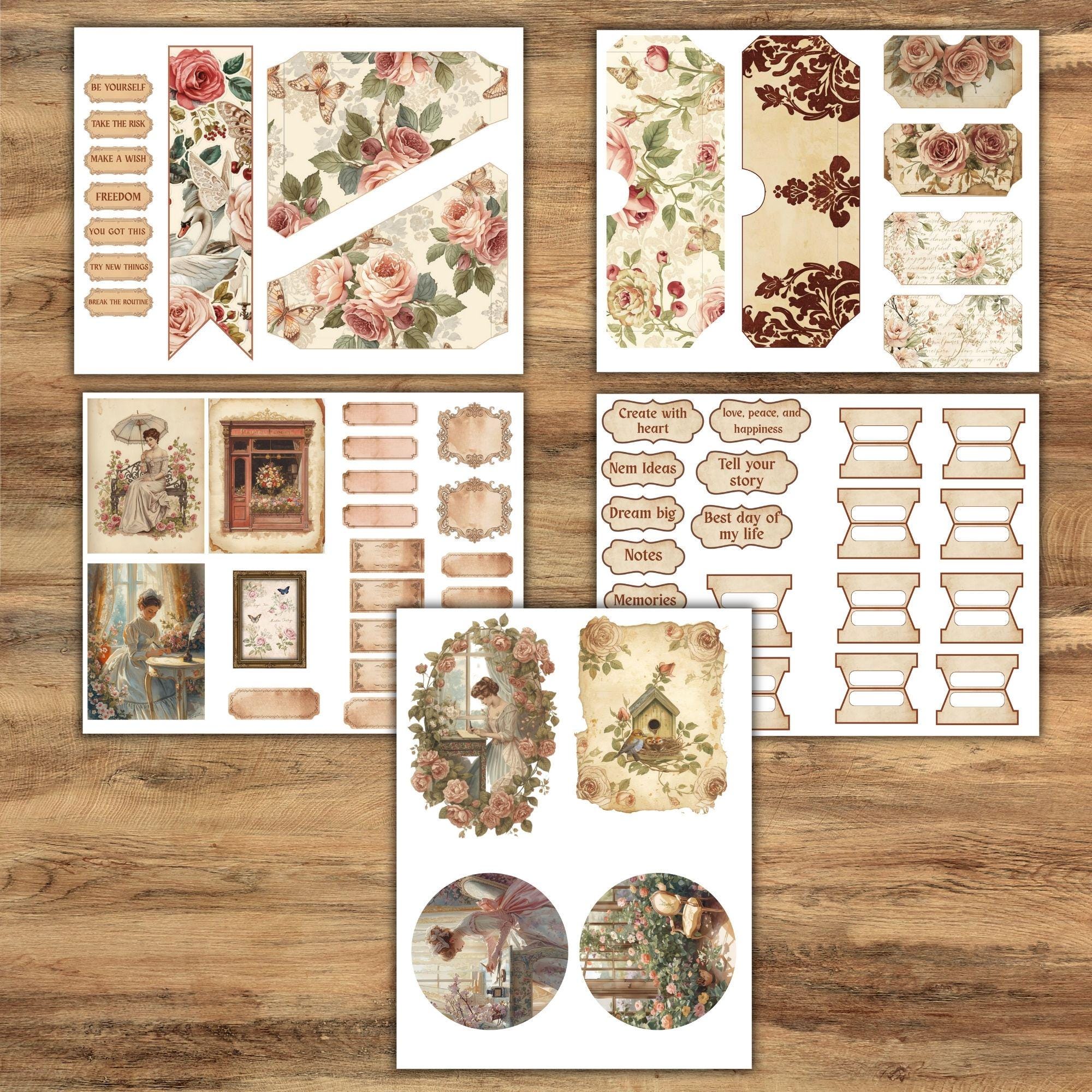 Victorian Memories Junk Journal Kit, Printable Vintage Ephemera for ...