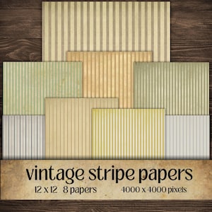 Digital stripe papers,vintage papers,journal pages,craft papers,brown paper,scrapbook paper,stripe pages,