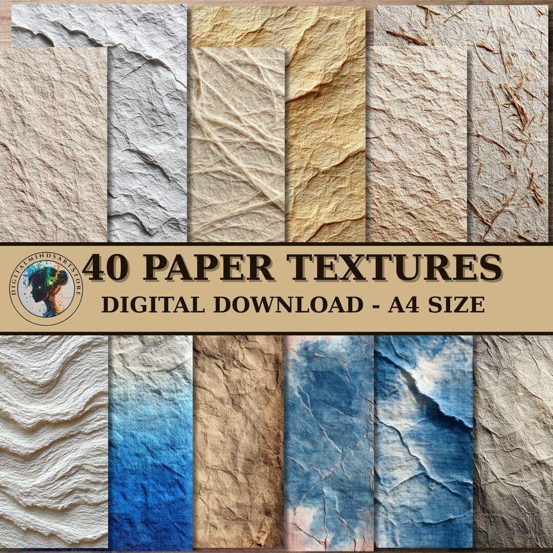 Distressed Paper Textures Bundle, Digital Scrapbook Paper, A4 Junk ...
