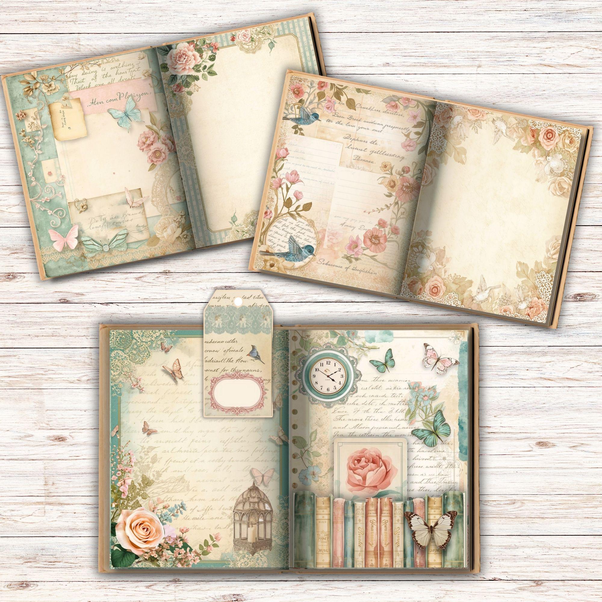 Vintage Junk Journal Kit: Printable Ephemera, Scrapbook Collage (JPG ...