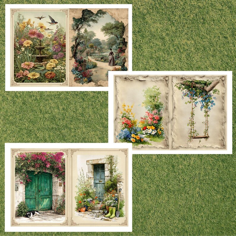 Garden Journal Kit Printable, Vintage Botanical Junk Journal Pages ...
