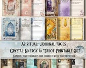 Spiritual Journal Pages : Crystal Energy  and Tarot Printable Set, Digital download
