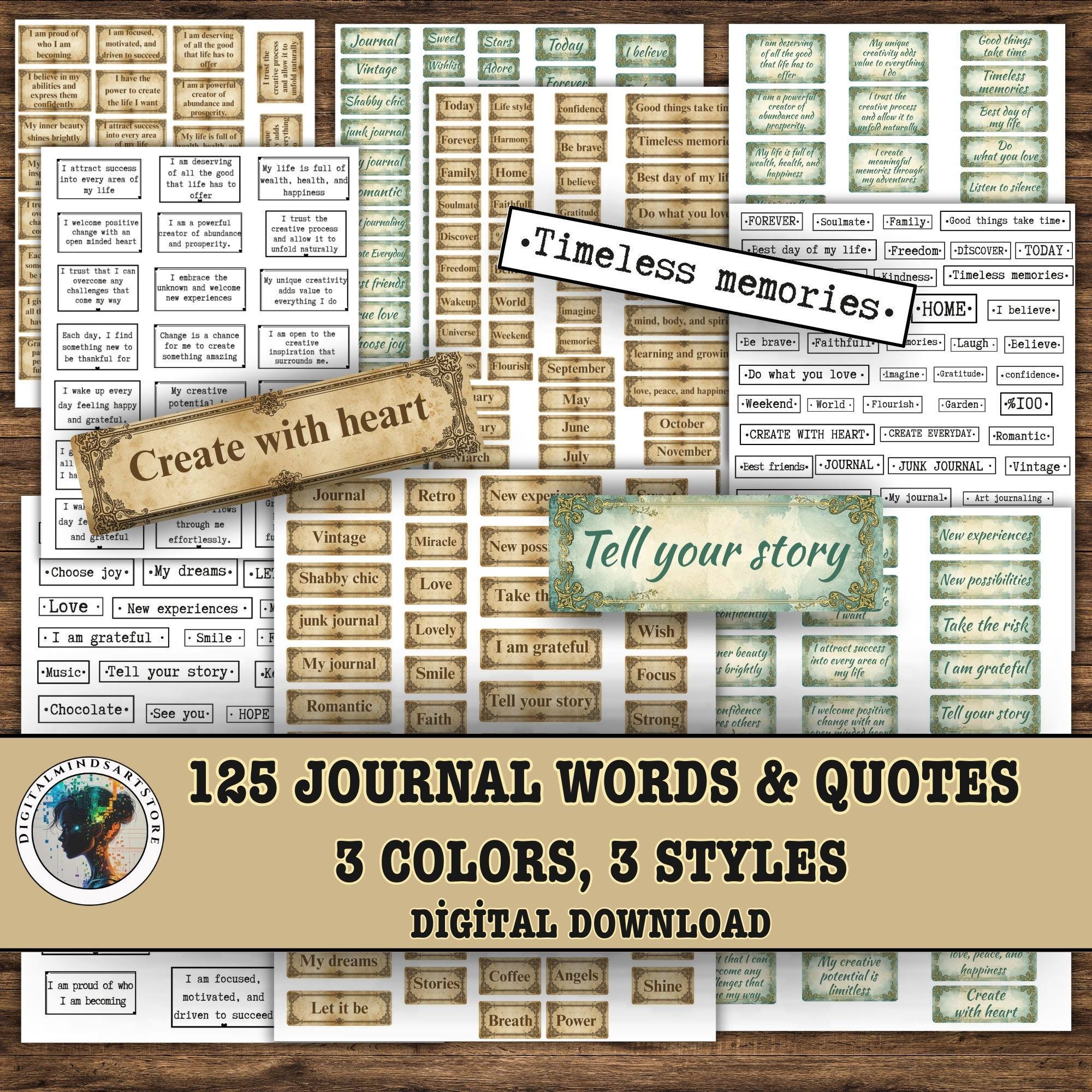 Journal Words and Quotes, for Scrapbooking ,journaling, Different ...