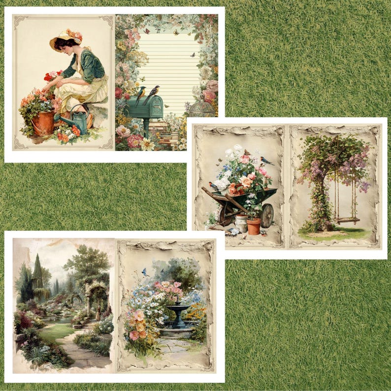 Garden Journal Kit Printable, Vintage Botanical Junk Journal Pages, Gardening Planner - Etsy