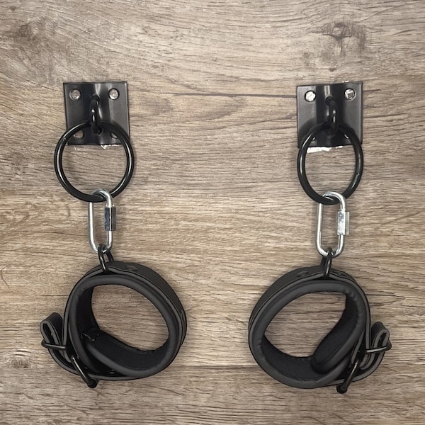 Wall Ring Mount Attachment Hanging Shackle Bondage Hook Dungeon Furniture Black BDSM Plate