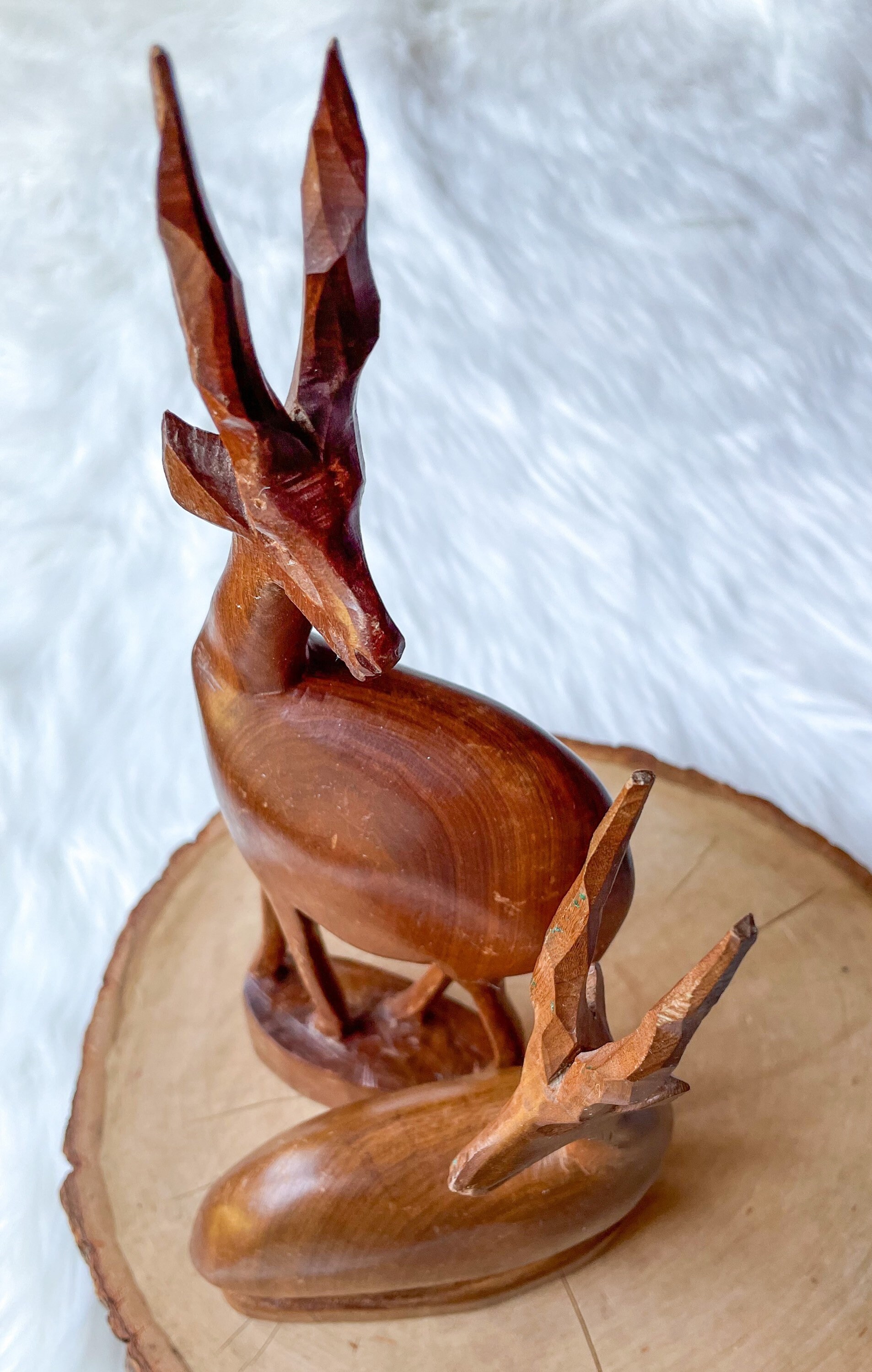 Antelope Vintage Wood Figure Carved Besmo Product Kenya