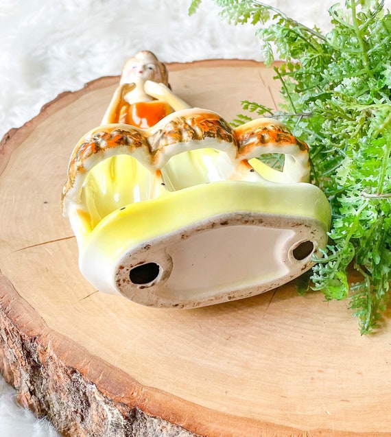 Vintage Chadwick Girl Figural Lipstick Holder | Yellow Orange