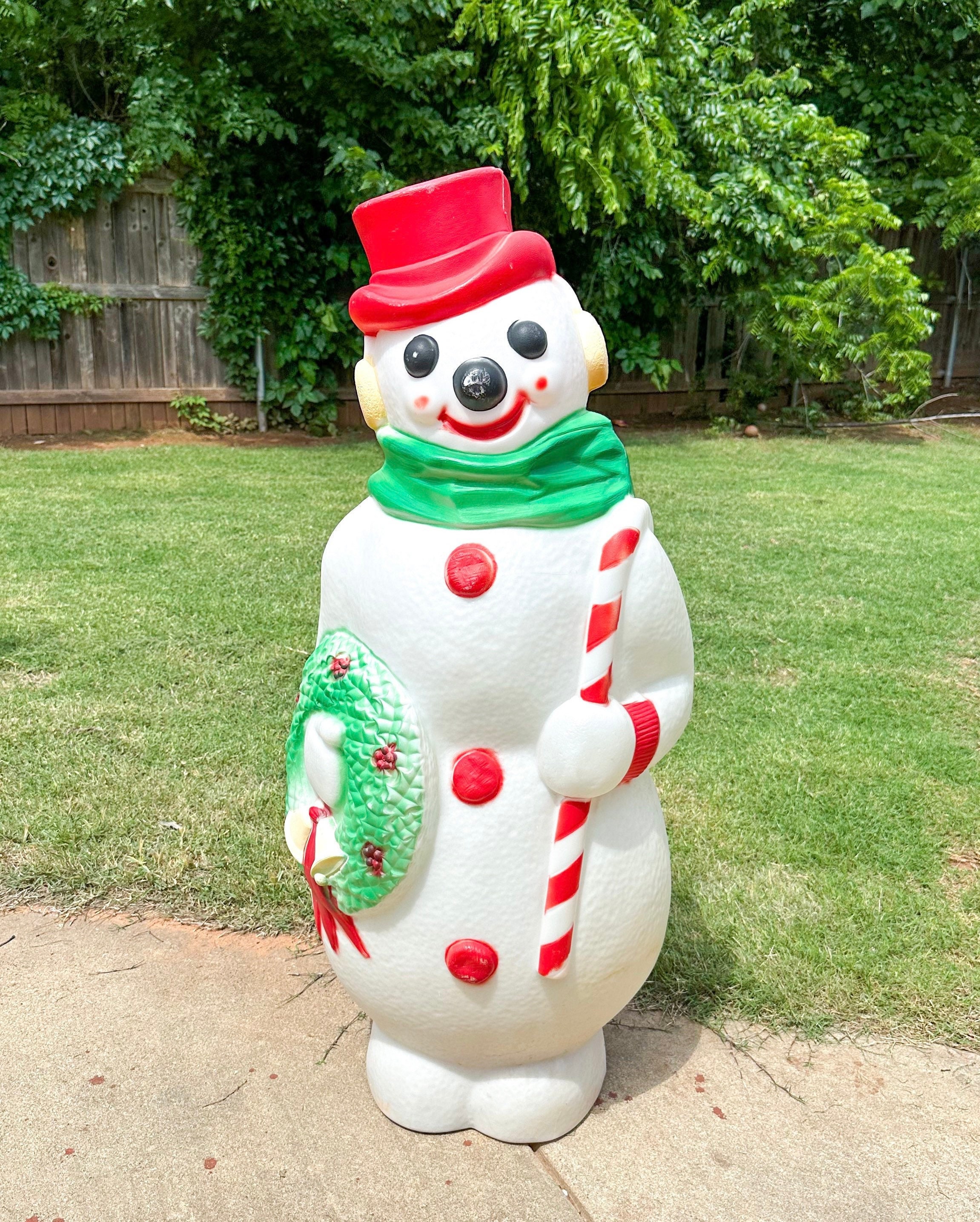 Vintage 1968 Empire 46” Lighted Snowman Christmas Wreath Candy