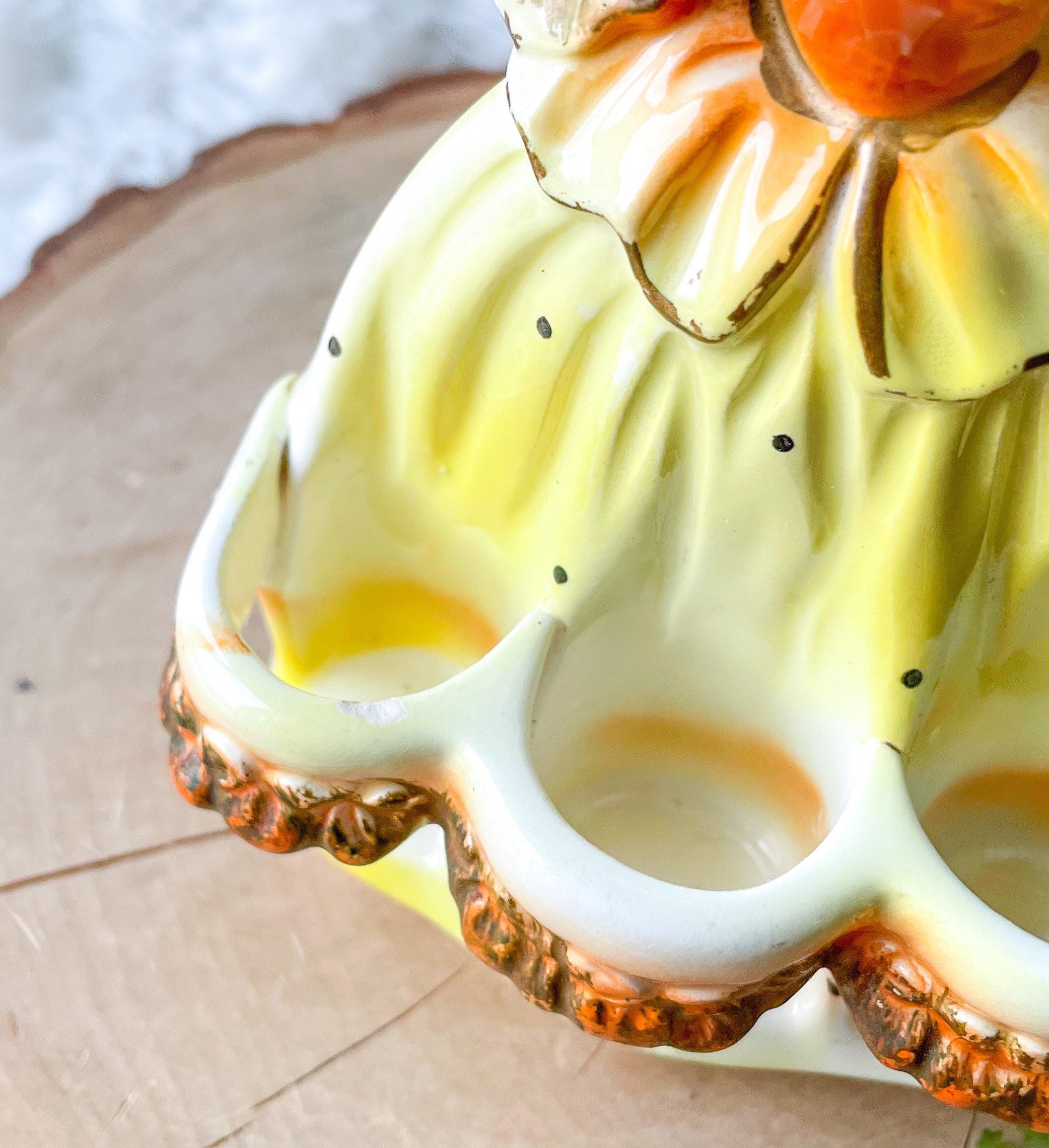 Vintage Chadwick Girl Figural Lipstick Holder | Yellow Orange