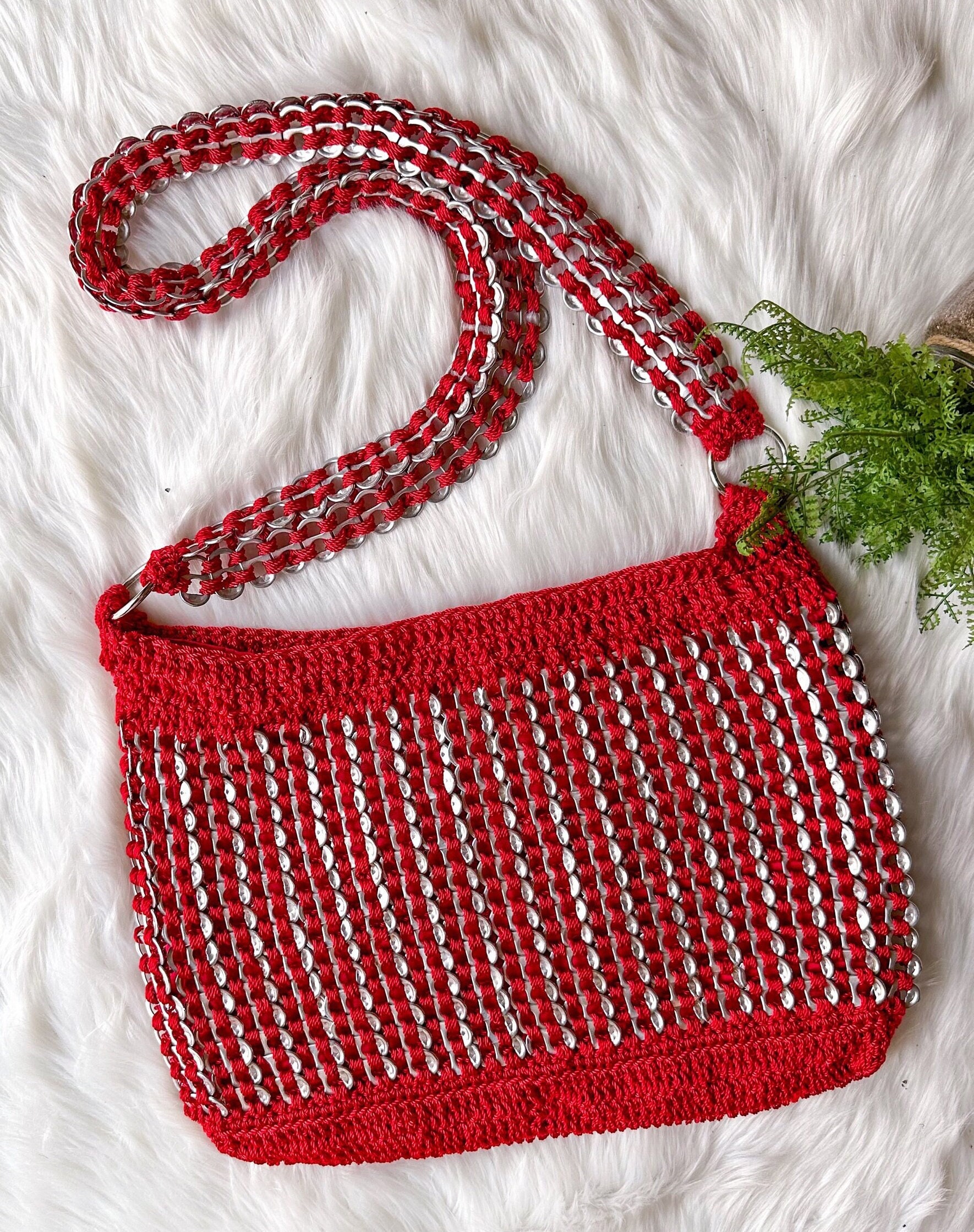 Chapitas Bolso Tejido A Crochet Con Anillas Bolso Monedero Tejido