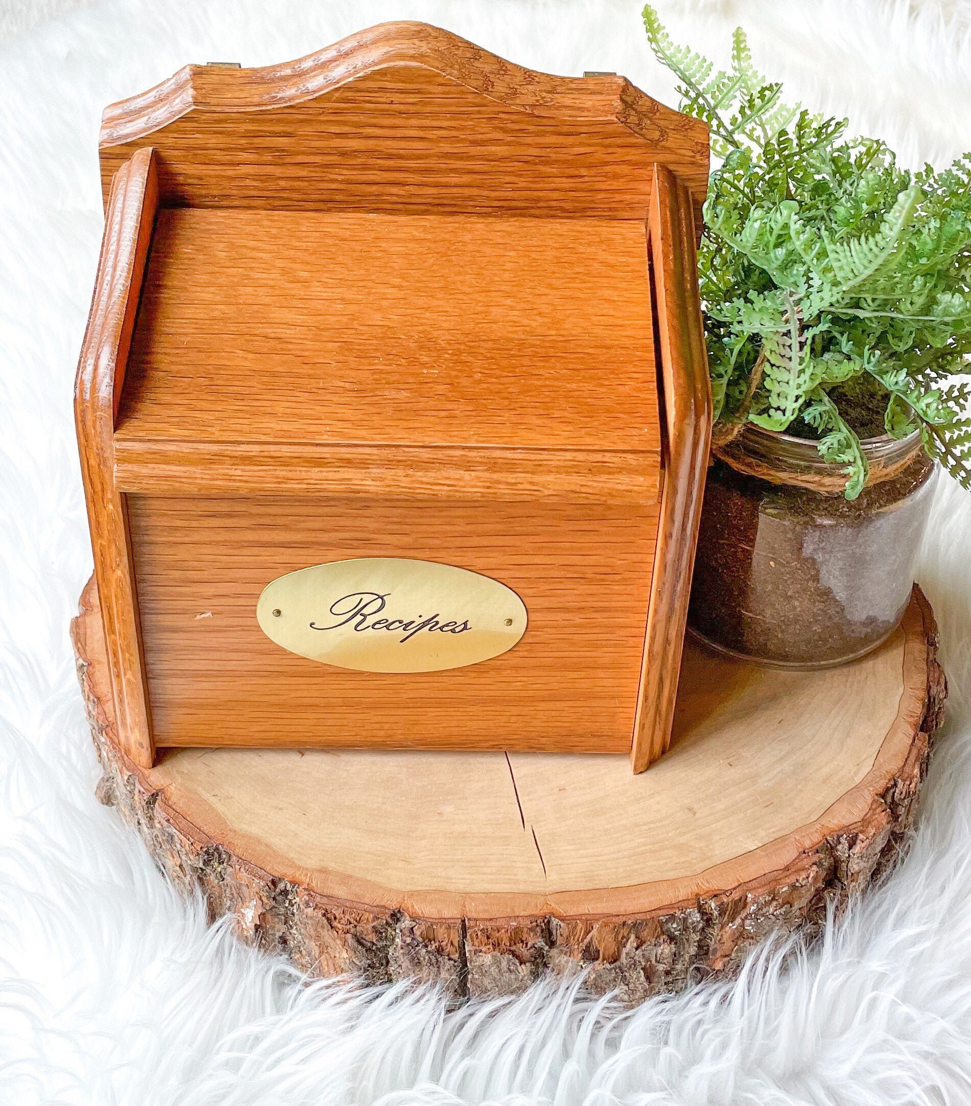 Home & Living Floral Orange Rustic Recipe Box Vintage Recipe Dividers Farmhouse Kitchen Storage