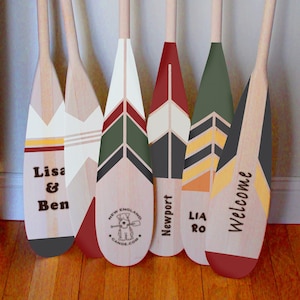 Laser Engraved Hand Painted Canoe Paddle ~ Montana Lake ~ Oar Art Wall Hanging - BT