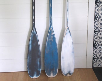 Painted Paddles // SET of TWO // Choose 2 Hand Painted Decorative Canoe Paddle Oar Wall Art ~ Antique Vintage Style ~ BT ~