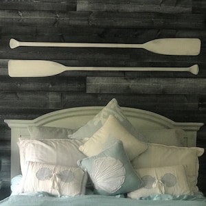 Painted Paddles // SET of TWO // Vintage Style // Hand Painted Canoe Paddle Oar Wall Art - wood canoe paddle, nautical, decor, rustic, lake