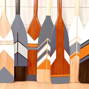 Hand Painted Canoe Paddle Wall Art: Westbrook Collection SQ