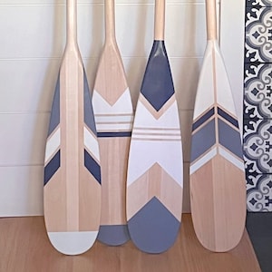 Painted Paddle Set | Choose Your Favorites | Housewarming Gift | Coastal Decor | Hand Painted Canoe Paddle Oar Wall Art | Beach Blues BT