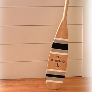 Laser Engraved Hand Painted Canoe Paddle Oar Art Wall Hanging ~ Sharp Tuxedo Collection ~ BT ~