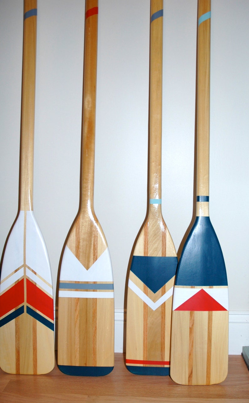 Nautical Colors CHOOSE Two Hand Painted Paddles Flags Etsy
