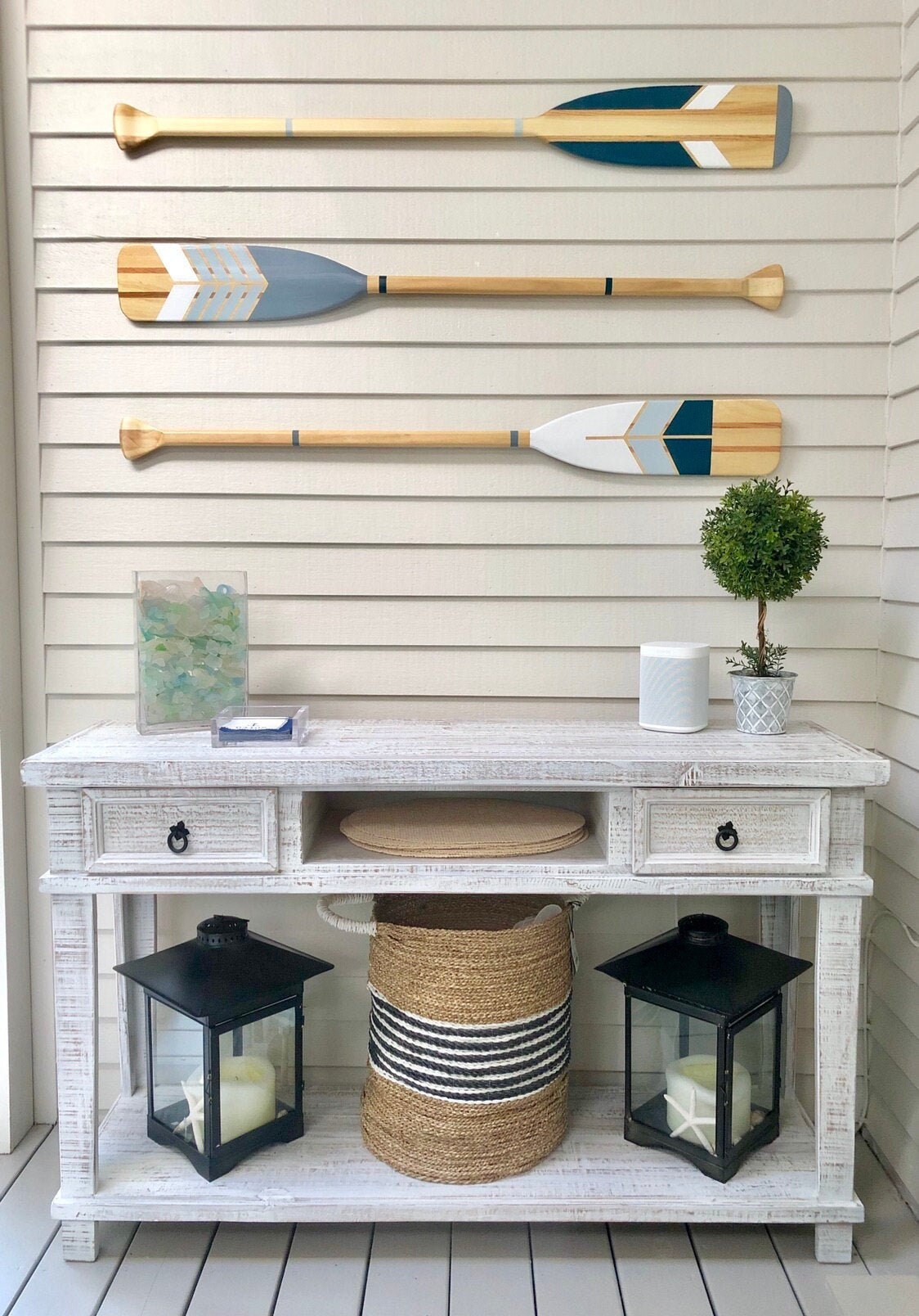 Wall Hangings Home Décor decor decor rustic SET wall hanging hand painted wood canoe paddle