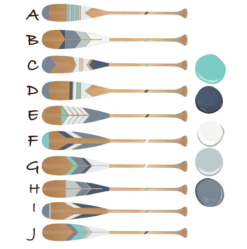 Laser Engraved Hand Painted Canoe Paddle Oar Art Wall Hanging ~ Beachy ...