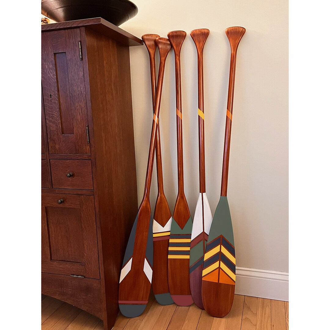 Picture of Hand Painted Nautical Paddle Set: Montana Lake Camp Decor BT - Etsy