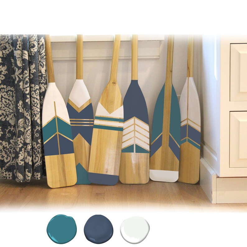 Painted Canoe Paddle Oar Wall Art Choose One Hand Painted Etsy