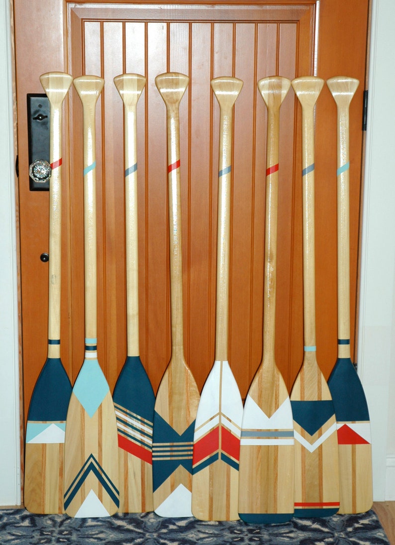 Nautical Colors CHOOSE Two Hand Painted Paddles Flags Etsy