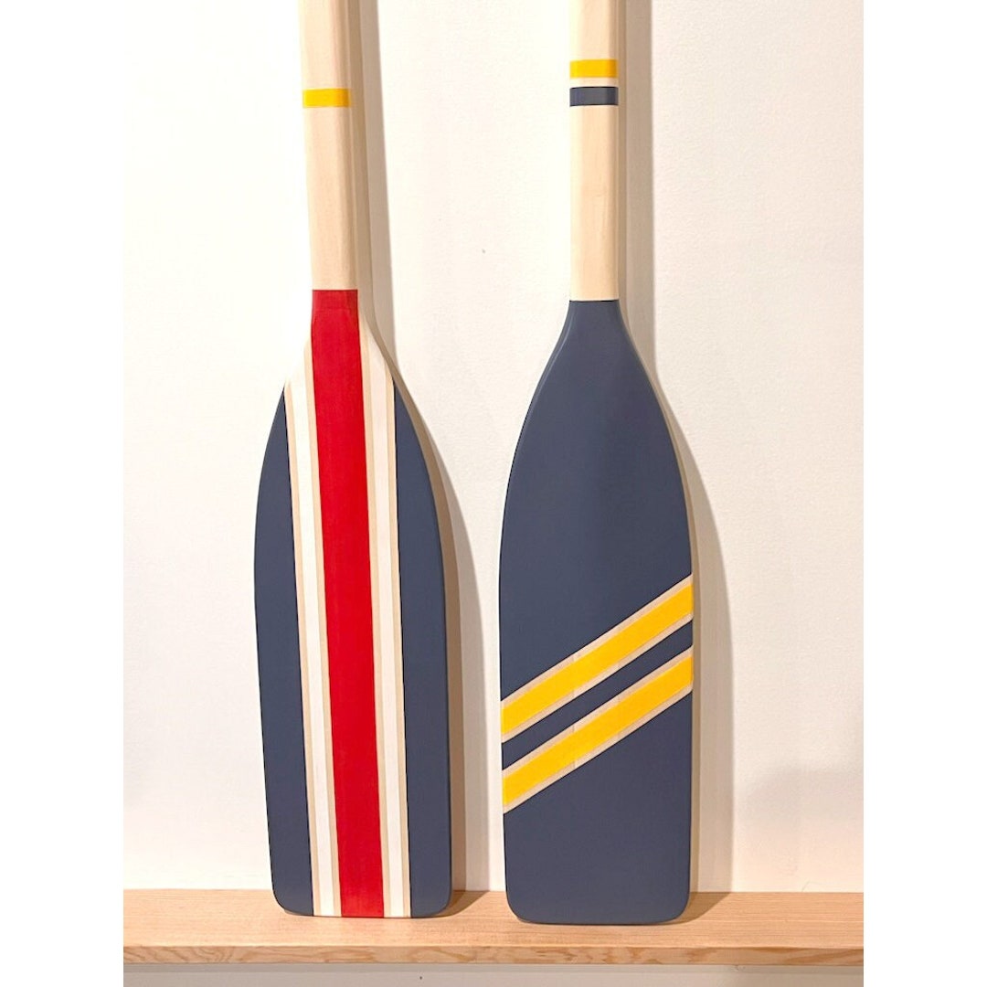 Set of 2 Hand Painted Decorative Canoe Paddles: School Colors Wall Art ...