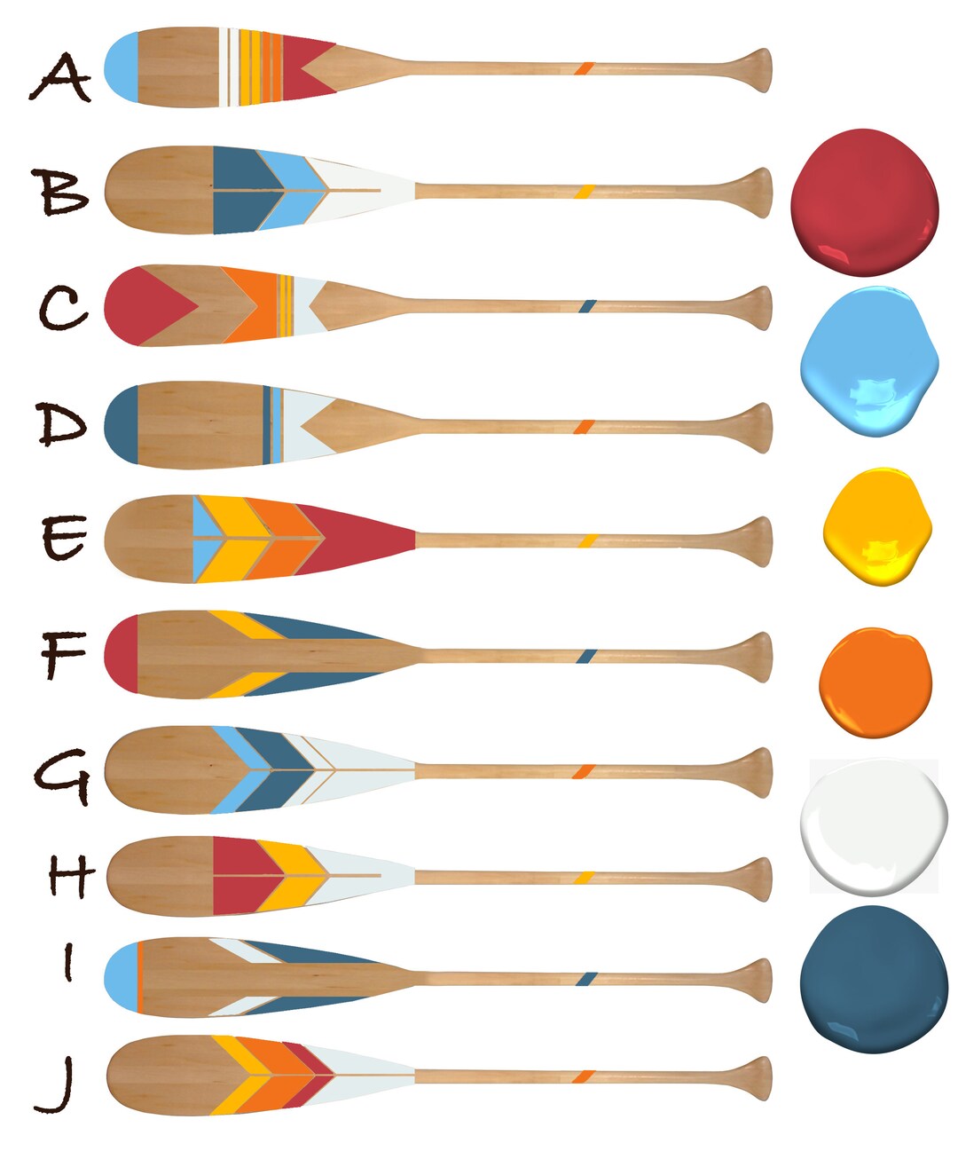 SET of TWO Choose 2 Hand Painted Paddle Decorative Canoe Etsy