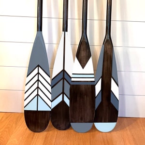Painted Paddle Set | Choose Your Favorites | Housewarming Gift | Coastal Decor | Hand Painted Canoe Paddle Oar Wall Art | Beach Blues BT