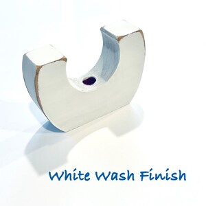 Solid Wood Canoe Paddle Hanger: Nautical Wall Decor white wash