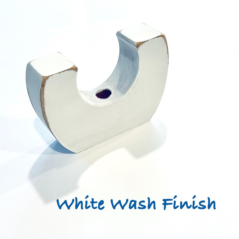 Solid Wood Canoe Paddle Hanger: Nautical Wall Decor white wash