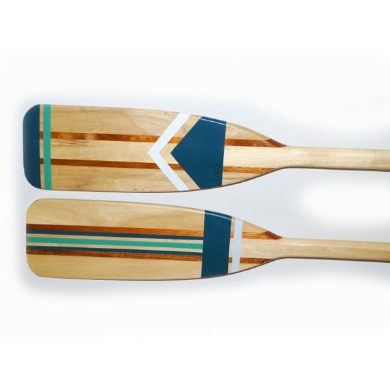 Set Hand Painted Decorative Canoe Paddle Oar Wall Art Wood Nautical Decor Rustic Lake Hanging
