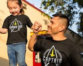 Captain and Number One Matching T Shirt Set, Family Shirts, Space Travel Inspired TH 593 - 603 Gift for Dad