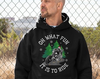 Motorcycle Christmas Sweater, Oh What Fun It Is to Ride, Biker Sweater, Motorcycle Hoodies, Christmas Gifts for Men TH959