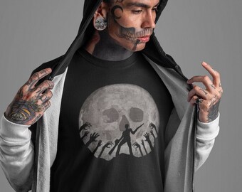 Halloween Zombie T-Shirt: Chainsaw Skull Design, Ash Tee, TH611